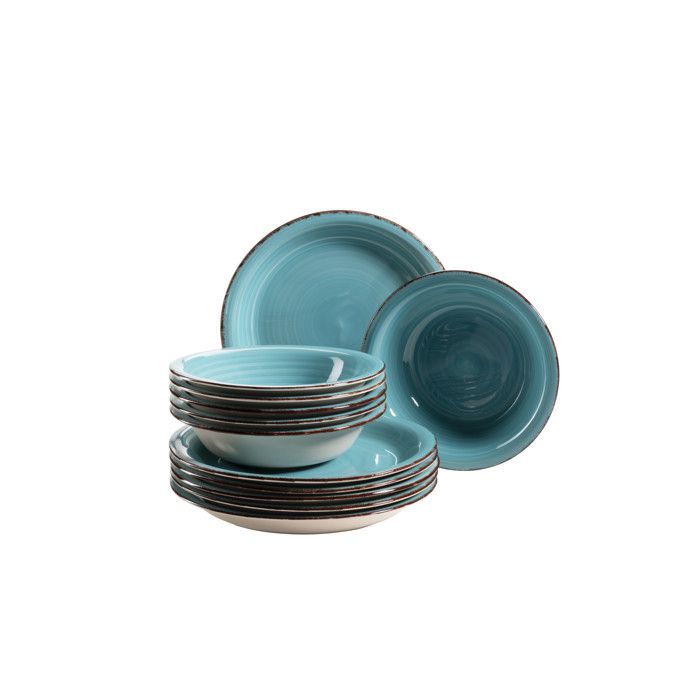 Mäser Service de table 12 pièces LUMACA Bleu 8700g