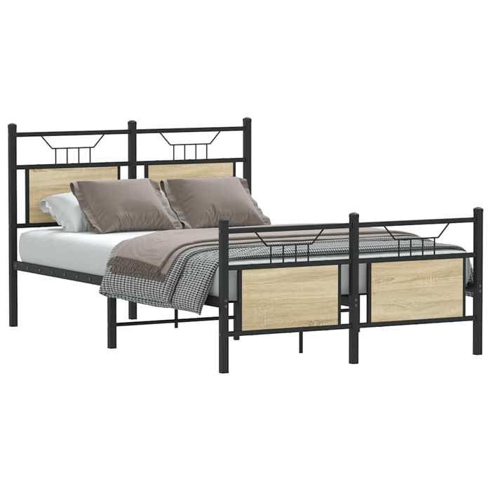 WIENS Structure de lit - Contemporain design - chêne sonoma 120x190 cm - sans matelas &BONNE944111