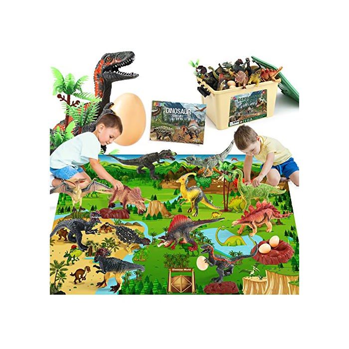 Jouet dinosaure - GENERIQUE - Dinosaur Toy - 12 figurines - Tapis 145x98 cm - PVC non toxique