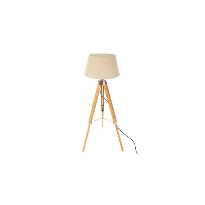 lampadaire trépied en bambou - h 146 cm beige