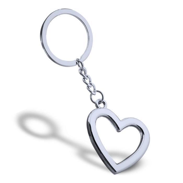 En forme de cœur porte-clés anneau couleur argent 3 cm porte-clefs love UK D'Origine