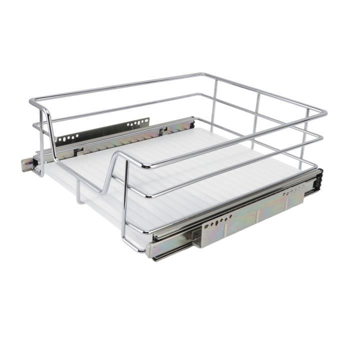 Richelieu Panier coulissant sous évier pour produits nettoyants, fermeture amortie, organi