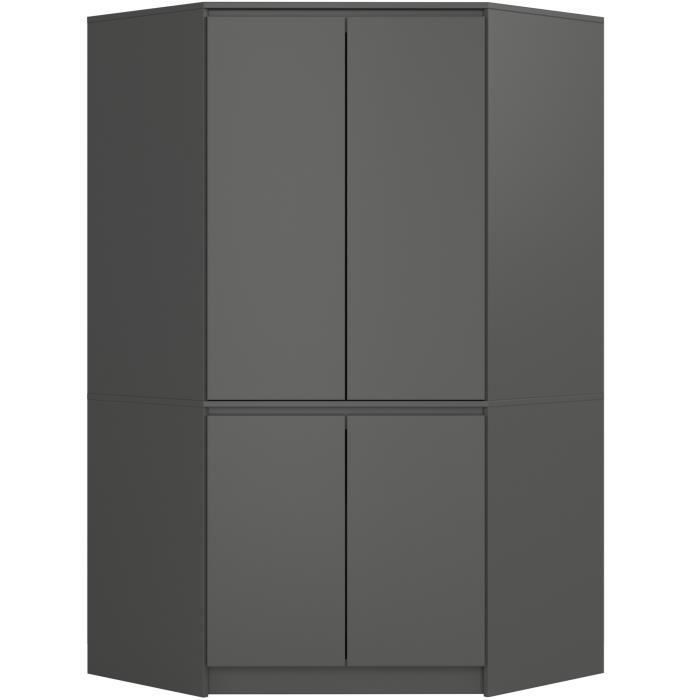 Armoire dangle AKORD S100 Gris Graphite 100 cm 4 portes façade Gris Graphite 6 étagères 100x50x180 cm Armoire dangle AKORD S100 Gris Graphite 100 cm 4 portes façade Gris Graphite 6 étagères 100x50x180 cm
