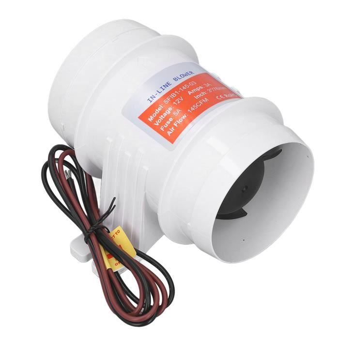 Ventilateur D'échappement 12V 145 CFM 7.6 Cm - Pour Bateau, Camping-car, Cale, Cuisine - 7