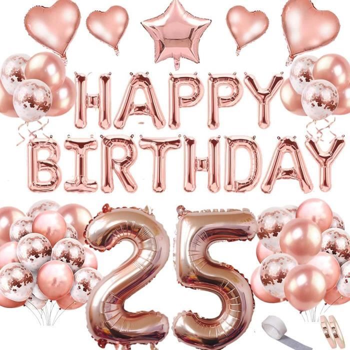 Decoration Anniversaire Femme 25 Ans Or Rose 1209 - Cdiscount Maison