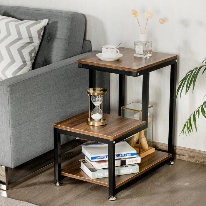 Bout De Canape Table D Appoint En Bois Avec 3 Couches Charge