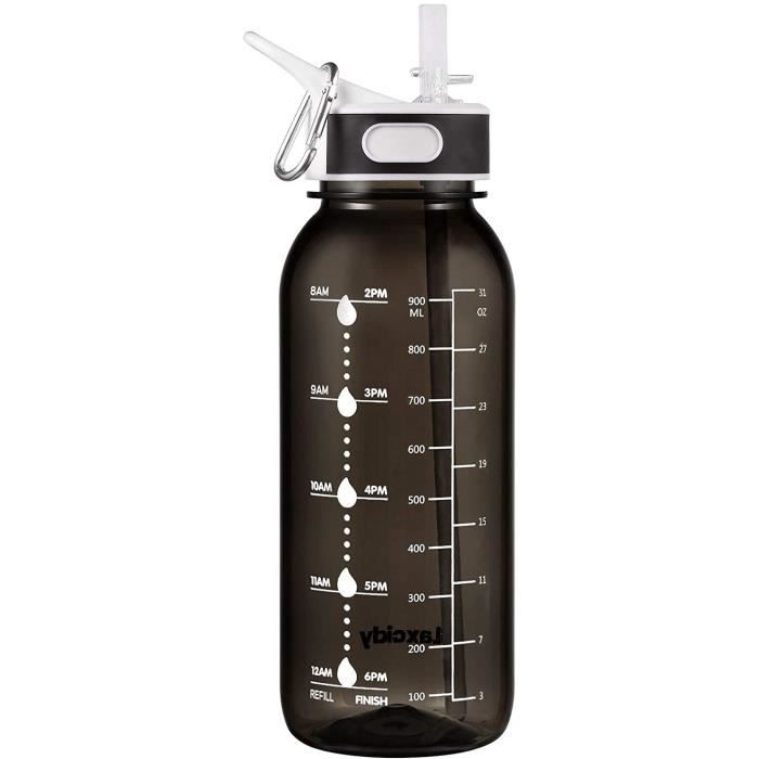 Gourde Sport 780ml Anti-Fuite - Ouverture Par Pression - Sans BPA - Transparent Blanc - Pour Gym, Vélo, Bureau