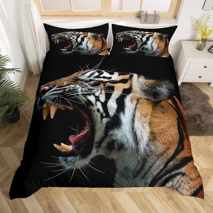 Tiger Housse De Couette Girls 3D Safari Cat Print Parure De Lit ...