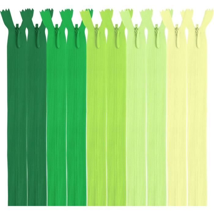 Lot De 10 Fermetures éclair Invisibles En Nylon 40 Cm - Pour Couture Vêtements, Jeans, Robes, Sacs (5 Couleurs) - 9
