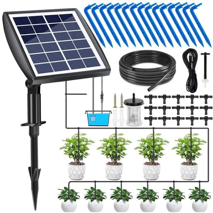 Kit Arrosage Automatique Solaire AnseTo - Programmateur Avec Panneau Solaire Pour Jardin & Plantes