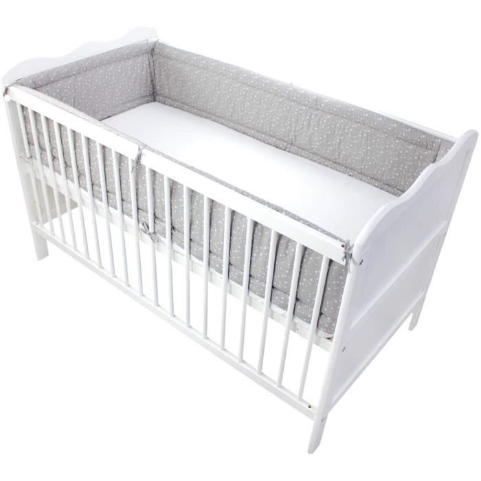 Tuptam Tour De Lit Bebe Long Rembourre Protection Etoiles Gris 2 4x30cm Lit 140x70 Cdiscount Puericulture Eveil Bebe