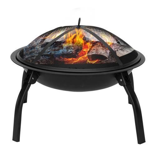 Brasero Extérieur Pliable - Foyer Portable Avec Grille - 1.9kg - Pour Camping, Jardin