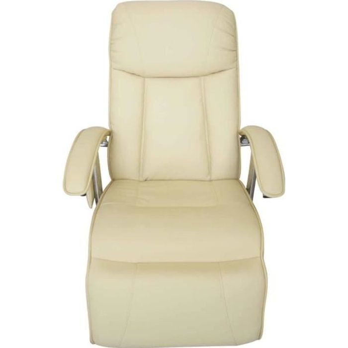 Fauteuil de massage Fauteuil relax massant électrique Cuir artificiel Crème-MEE