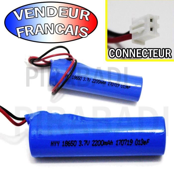 Pile Batterie 18650 Rechargeable Li Ion 3 7v 2200mah Avec Connecteur Pcb Achat Vente Piles Cdiscount