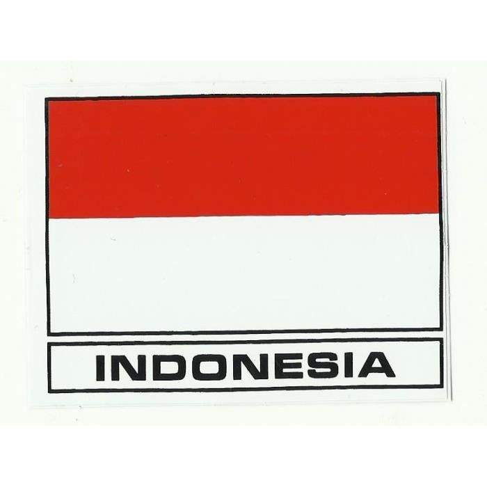 AUTOCOLLANT STICKER DRAPEAU INDONESIE INDONESIA DIMENSION 8,5 X 6,4 CM 