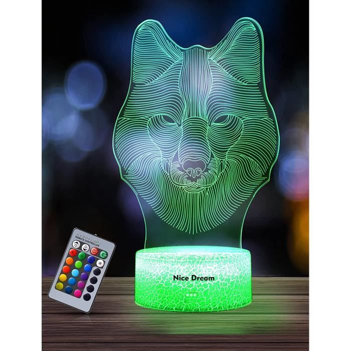 Veilleuse 3D Sonic LED Avec Télécommande - 16 Couleurs Et Variateur - USB - Multicolore