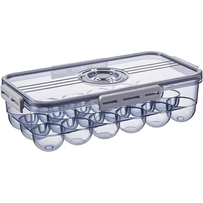 Rangement Œufs 2 Niveaux Roulant Avec Couvercle - Boîte à Œufs Pour Réfrigérateur, Porte-Œufs Automatique