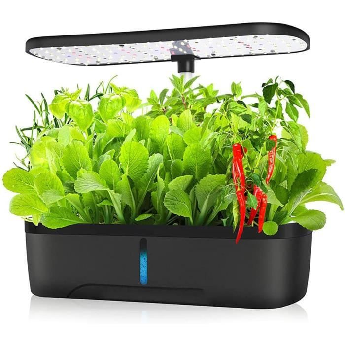 Système De Culture Hydroponique 12 Dosettes, Kit De Jardin D'Herbes Réglable Avec Lumière LED 36W Pour Système De Jardinage Intérieur