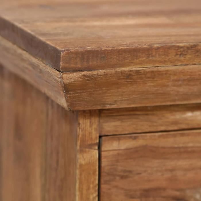 table de chevet en teck massif - meuble®1917 - rangement 2 tiroirs - style ethnique