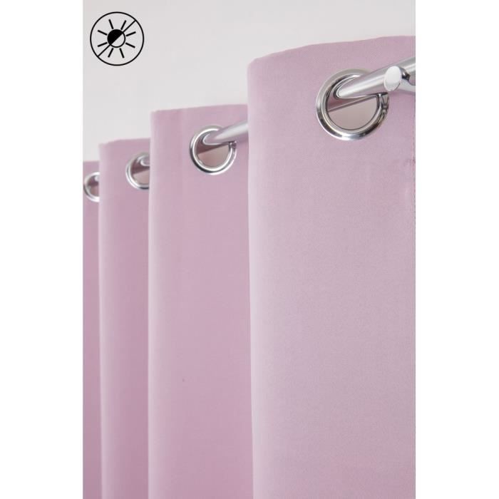 rideau rose pale occultant