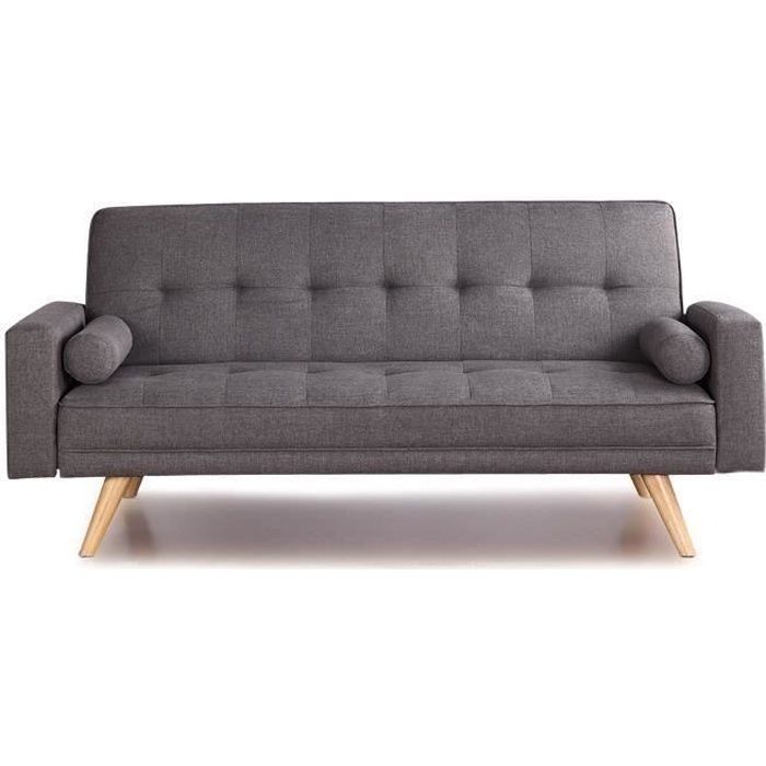 banquette clic clac 3 places gris vienne designetsamaison cdiscount maison
