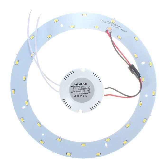 15W Module Panneau de Plafonnier LED Replacement 1650 LM 5730 SMD Circulaire  Intérieur AC85-265V Blanc Bo11702 - Cdiscount Maison