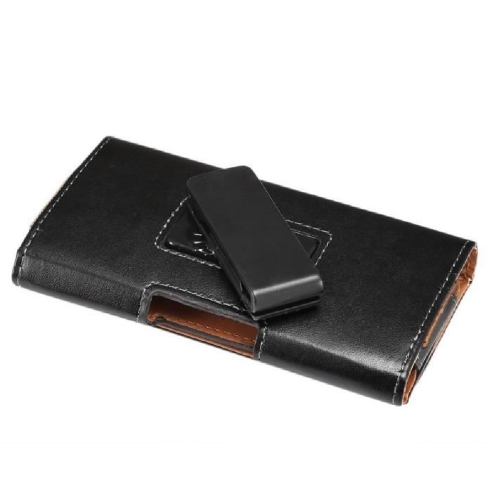 Étui Tuff Luv Pour FiiO X7 + E12 Amp - Similicuir Noir, Avec Clip Ceinture, Protection Complète