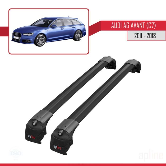 Compatible avec Audi A6 AVANT (C7) 2011-2018 Barres de Toit ACE-2 Railing Porte-Bagages de voiture NOIR