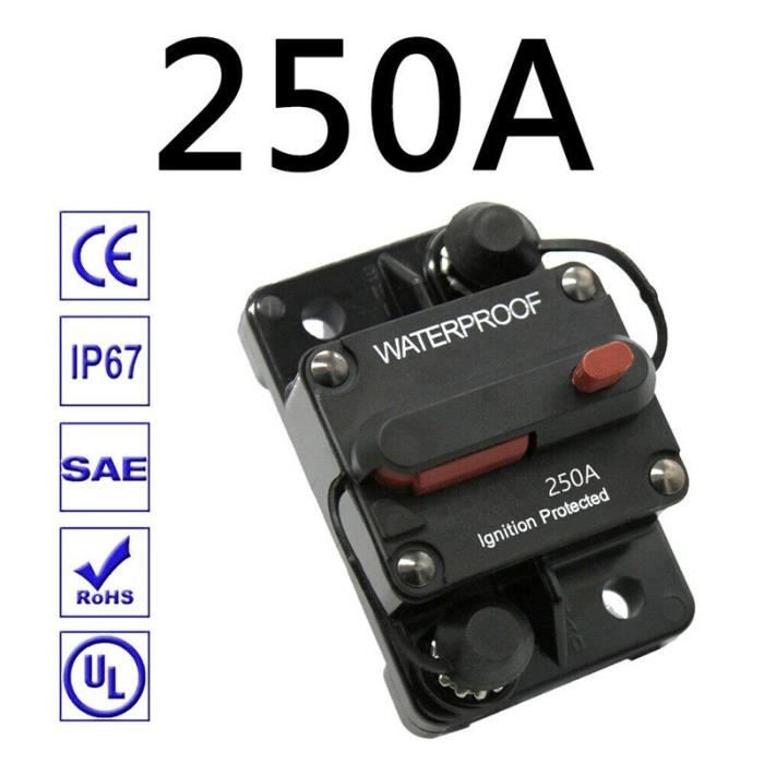 Disjoncteur Automatique Réarmable 12V-24V 50A - Pour Voiture, Bateau, Système Audio - Remplace Fusible AGU