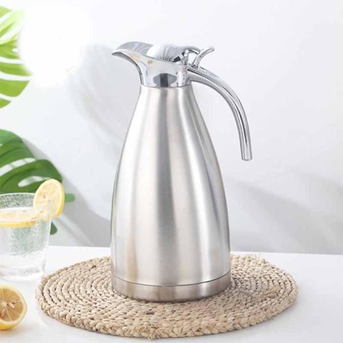 Pot à Café Isotherme 2L Acier Inoxydable - Thermos Cafetière Avec Distribution Pressée