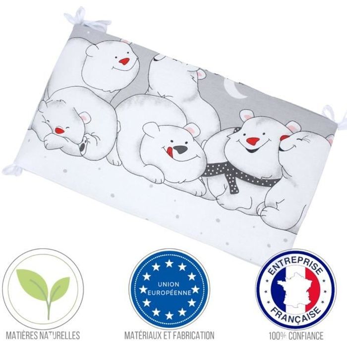 Callyna Tour De Lit Respirant 100 Union Europeenne Ours Polaire Pur Coton Sans Colorant Chimique Cdiscount Puericulture Eveil Bebe