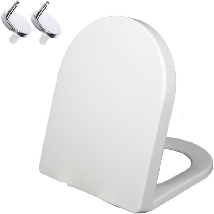 Abattant WC WOLTU Avec Frein De Chute - Marmo Bianco, Forme Ovale, Duroplast