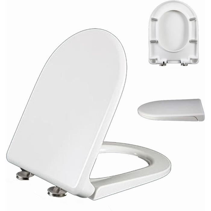 CECIPA MAX Siège De Toilette En Forme De O - Abattant WC Frein De Chute - Couvercle De Toilette Pour Salle De Bain Siege De Toilette Noir 81526381