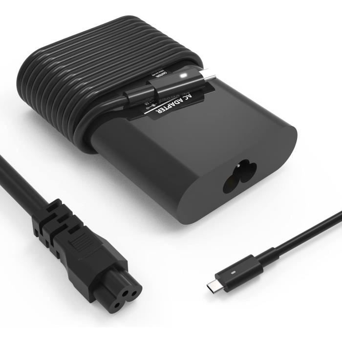 Chargeur USB-C 65W Pour Dell – Compatible Latitude, XPS, Chromebook | 20V/3.25A, Câble 3.3 M | Charge Rapide PD