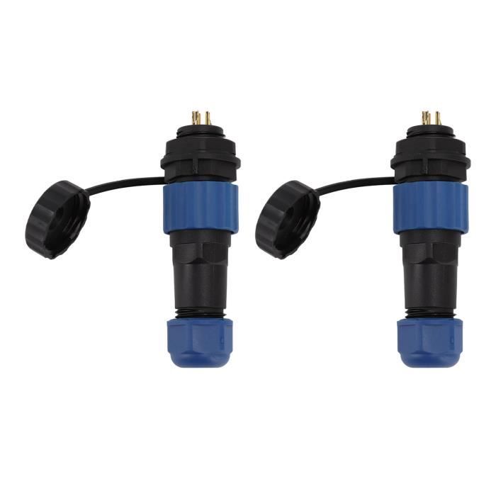 2 Pcs Connecteur Aviation SP21 2 Pôles IP68 Mâle Et Femelle - Câble 12AWG 500V 30A Pour Lampes Extérieures