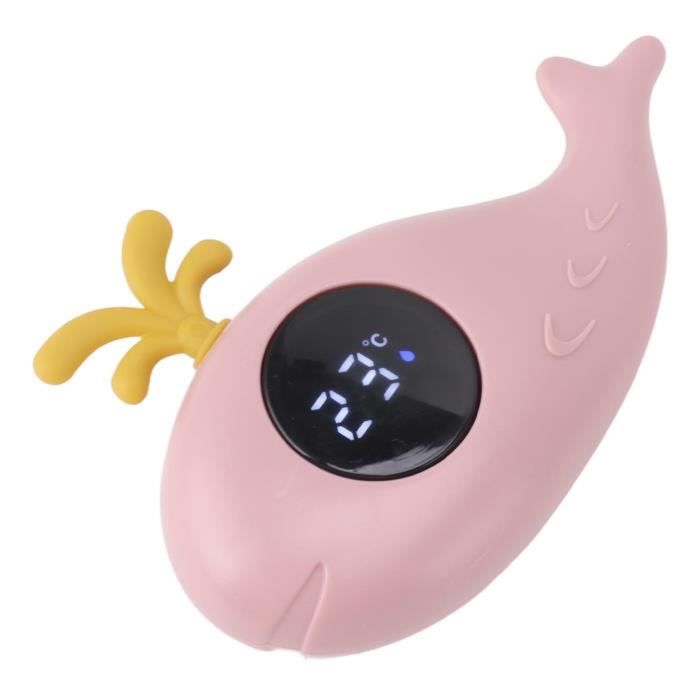 Thermomètre De Bain Bébé Funky Fish - Forme Poisson, Couleurs Rose, Bleu, Blanc