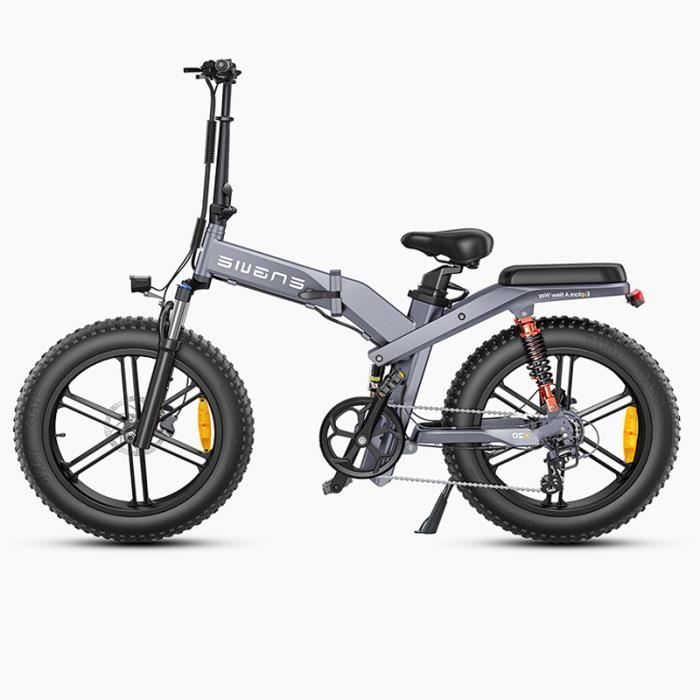 Vélo électrique pliant Engwe X20 20*4.0 inch tyres 750W Motor 48V 22.2Ah Batterie pour 50KM-H Maximum Speed 114km Range- gris