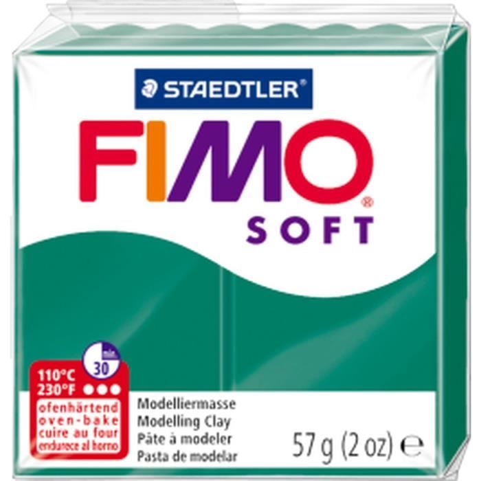 Pâte Polymère FIMO Soft - Vert émeraude - 56g
