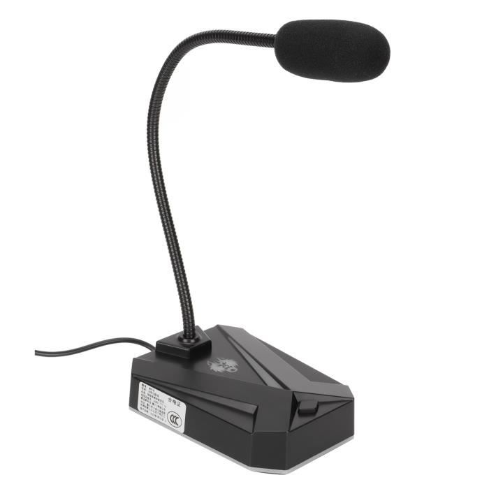 Microphone Bureau Zunate 3.5mm - Micro Col De Cygne Flexible Avec Réduction De Bruit - Idéal Podcast, Streaming Et Jeux