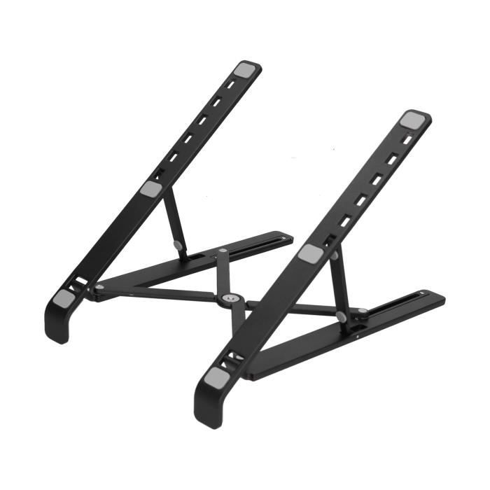 Kalttoy - Support Pliable En Aluminium Pour PC Portable 10 à 17,3 Pouces, 6 Hauteurs Réglables, Jusqu'à 15 Kg