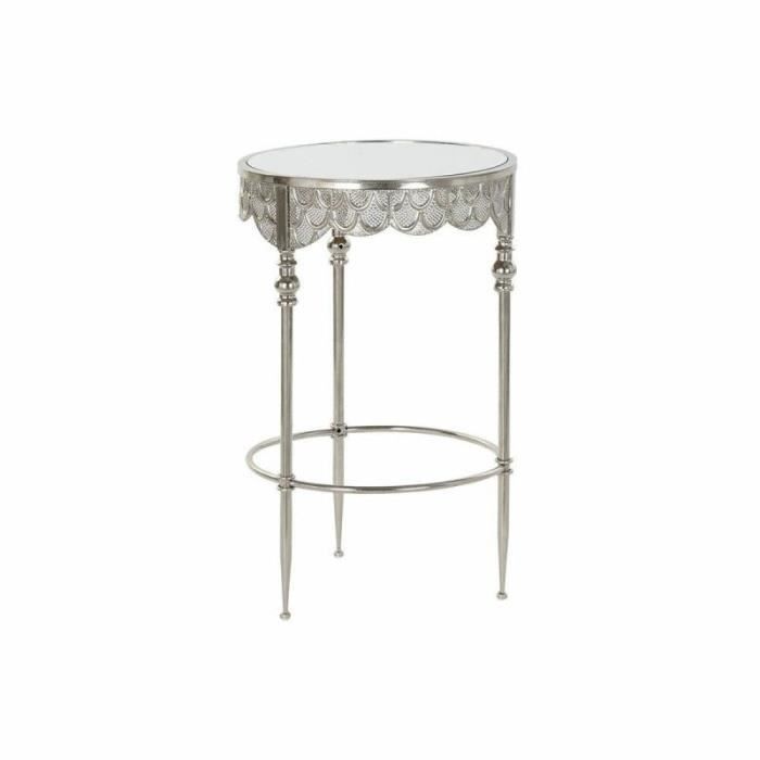 table d'appoint thyann miroir argenté métal (39 x 39 x 61 cm)