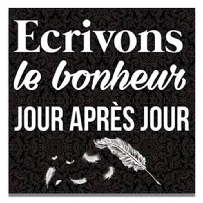 Toile Createur Citations Noir Ecrivons Le Bonheur Jour Apres Jour 28x28 Cm Q3171 Cdiscount Maison Toile Createur Citations Noir Ecrivons Le Bonheur Jour Apres Jour 28x28 Cm Q3171 Cdiscount Maison