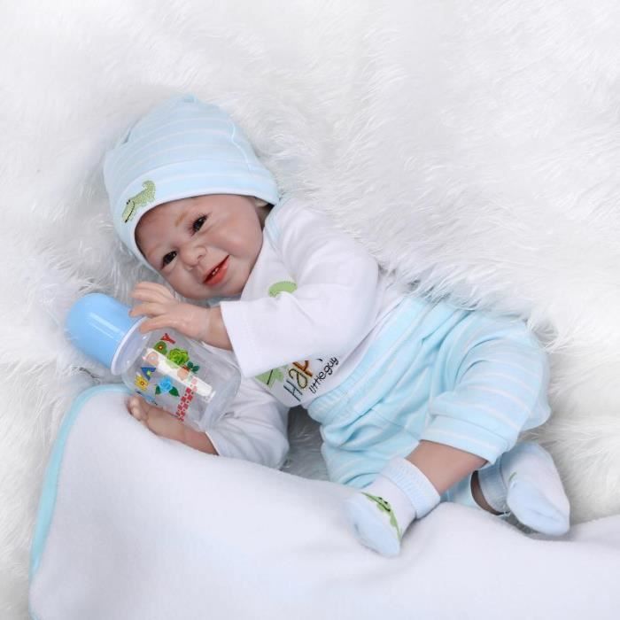 poupée bébé reborn loli® en silicone de 55cm pour filles - jouet doux pour enfants