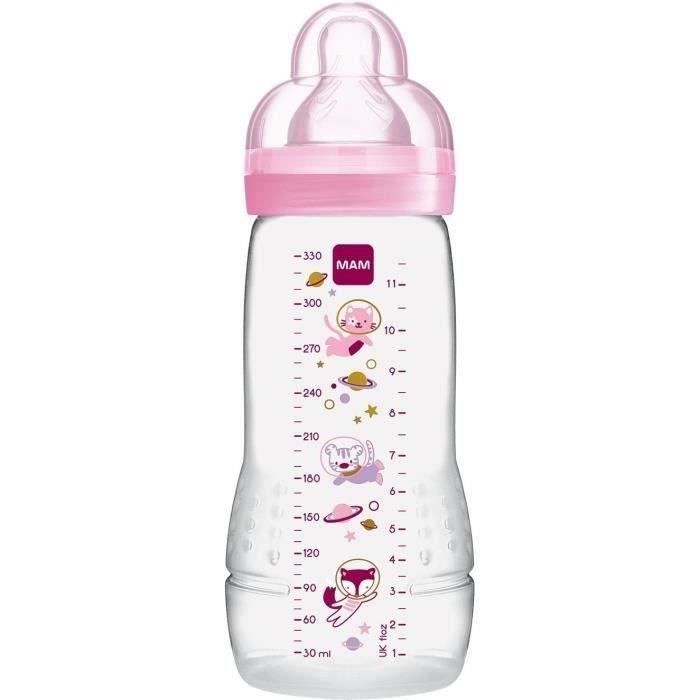 MAM Easy Active 2ème Âge Biberon +6m Licorne Rose 330ml
