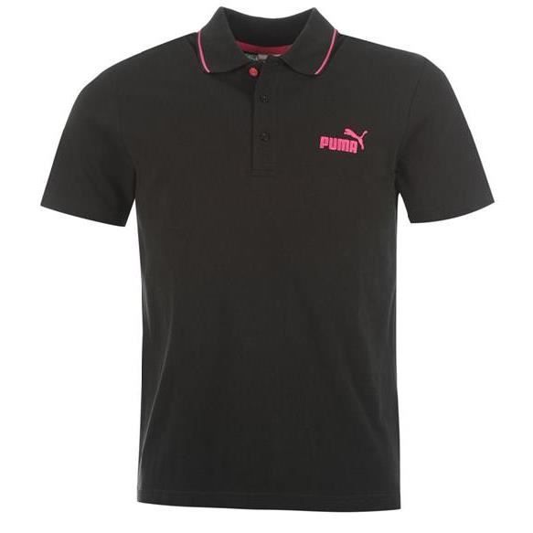 PUMA Polo homme 100% coton Noir