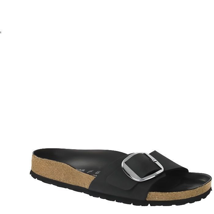Sandales Birkenstock Madrid Big Buckle Cuir Noir Boucle de