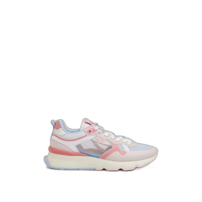 Pepe Jeans Baskets femme - PEPE JEANS - Brit Pro Bright - Contraste de couleurs pastel - Tissus combinés - Taille 40