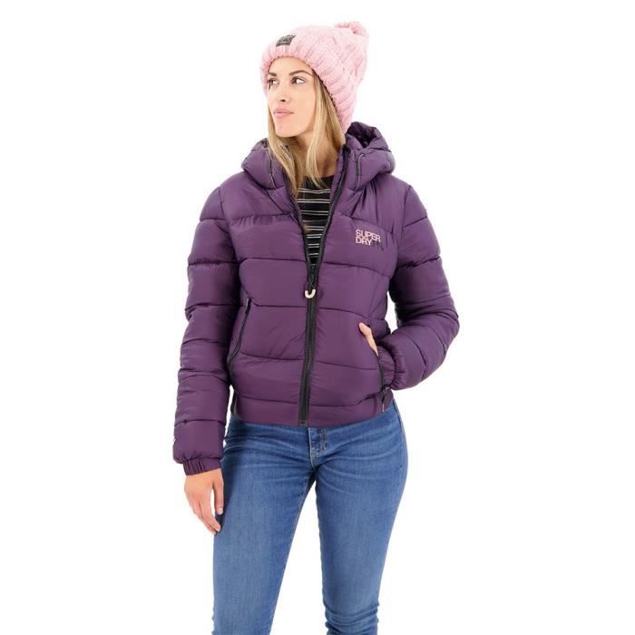 Blouson aviateur matelasse Sports Puffer SUPERDRY Homme Violet Nightshade purple Nightshade purple Cdiscount Pret a Porter