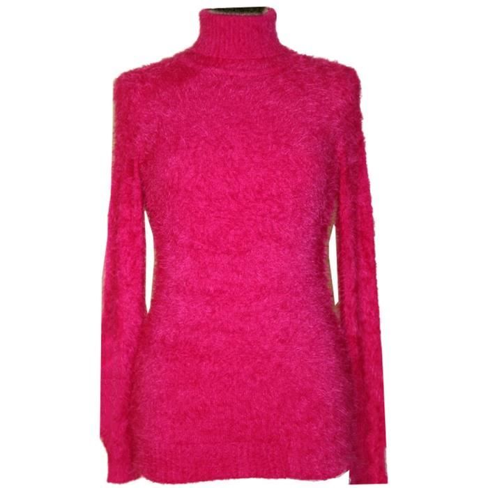 Nylon Embankment Stressful Robe Pull Col Roulé Femme Soie et Laine ! Rose Fuchsia - Cdiscount  Prêt-à-Porter