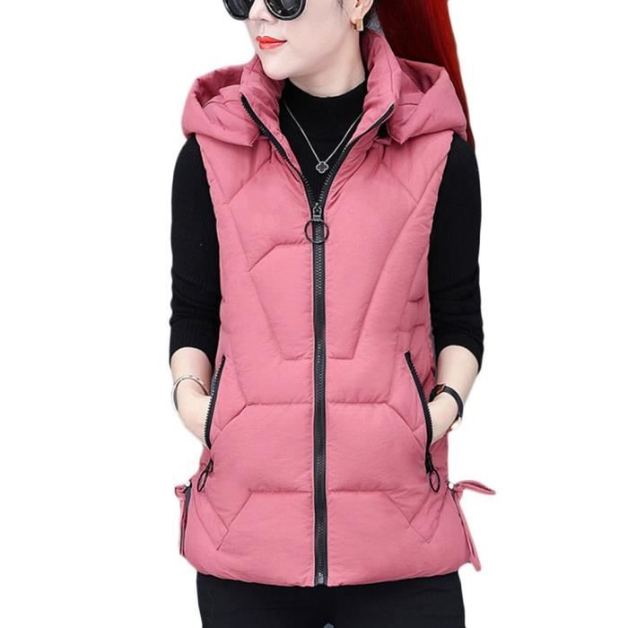 Doudoune sans Manches Ultra L?�g?�re pour Femme, Doudoune ?� Capuche Doudoune Long Matelass?� 